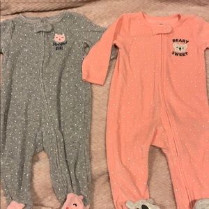 Lot of 2 Carters terry pajamas 6 months
